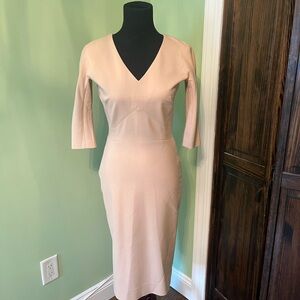 Victoria Beckham Blush Pink V-Neck Sheath Dress Sz 8
